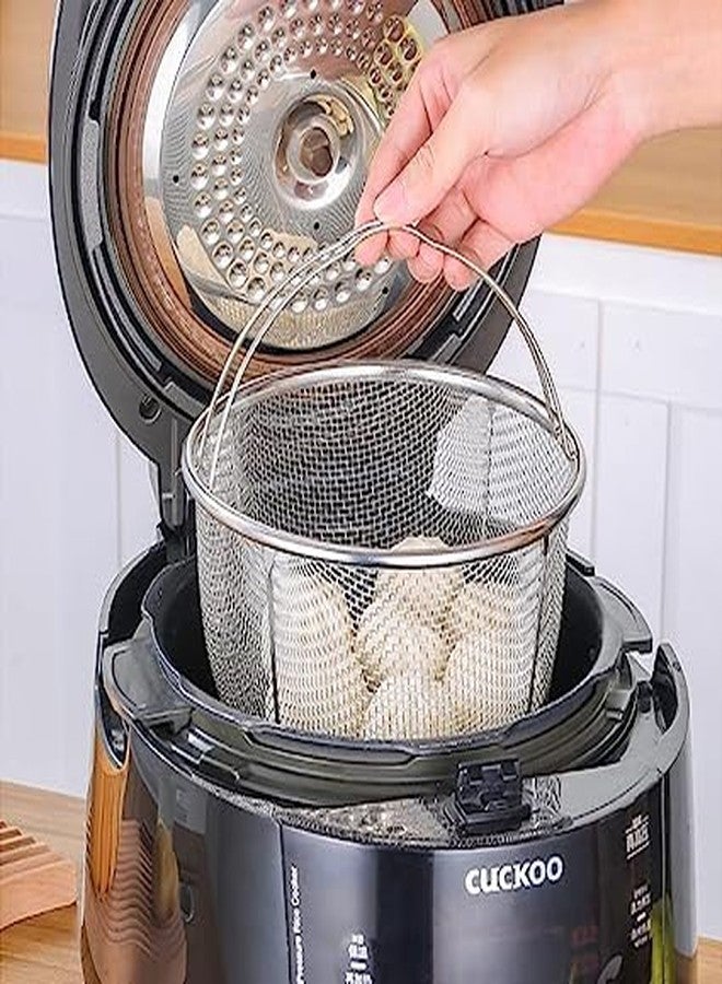 Snevad Kitchen Frying Basket Strainer Stainless Steel Mesh Can with Leaky Noodles Drain Food Steam Foldable Handle for Pot Round Portable Filter Oil Washing Vegetable Fruits. - Image 5